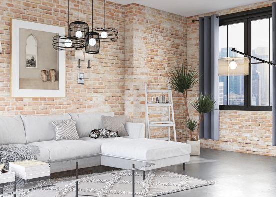 Loft Living Area Design Rendering