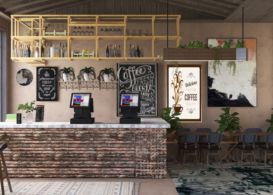 Small Coffee Shop ☕️🛒 Design Rendering