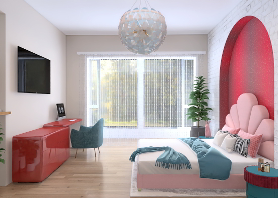 Colorful bedroom  Design Rendering