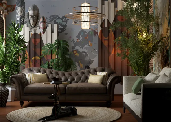 Africa living room Design Rendering