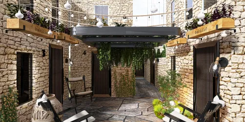 Apartment Complex Courtyard 