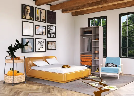 Comfy fall bedroom  Design Rendering