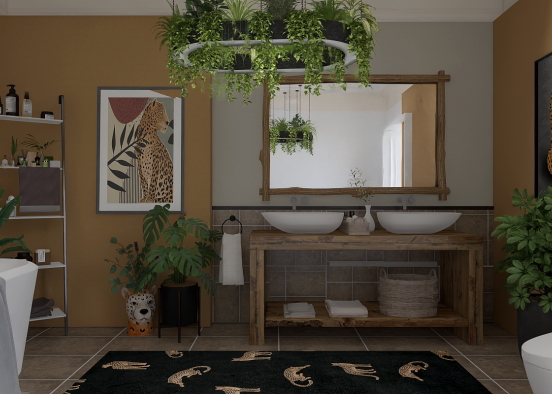 Cheetah Jungle bathroom Design Rendering