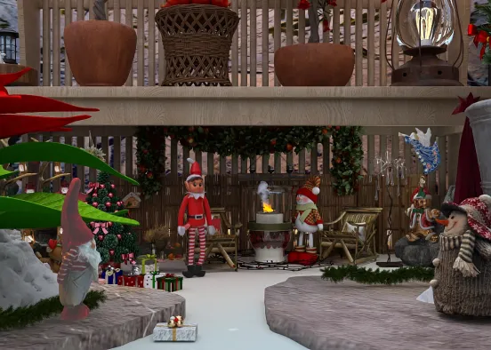 # christmas in the garden Renderização de Design