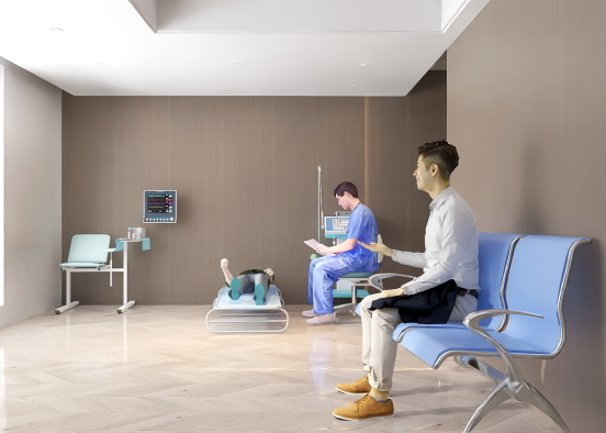 Luxury hospital room Design Rendering