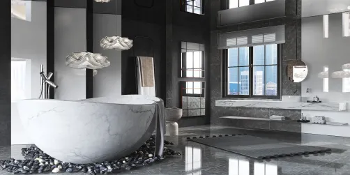 simple stone bath