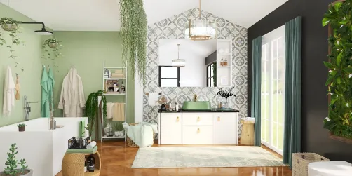 Modern green bathroom 