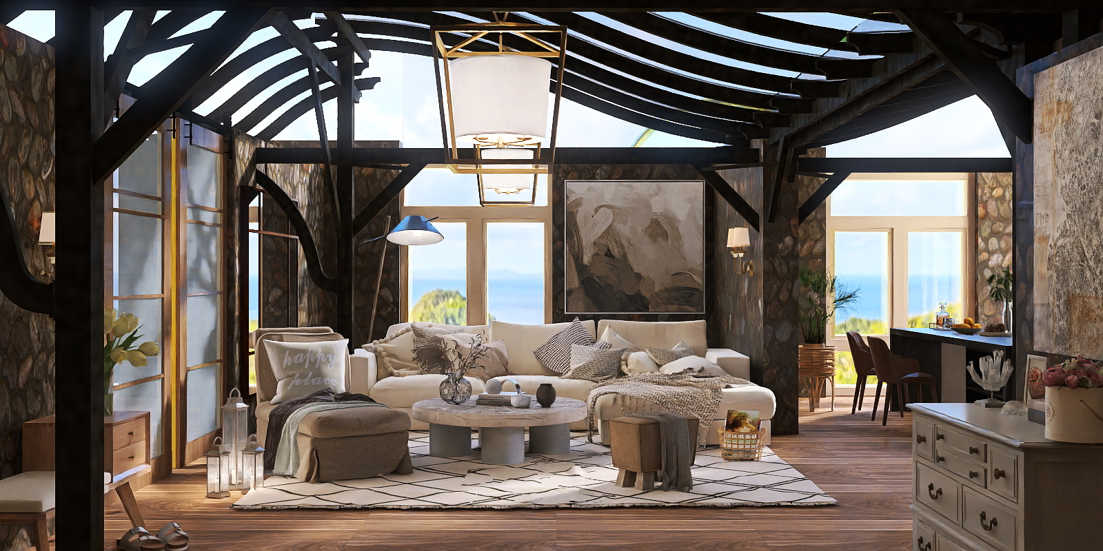 Farmhouse overlooking the sea 