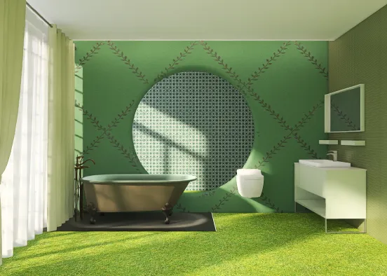 green bathroom Design Rendering