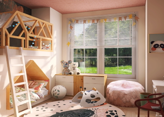 Bedroom For Twin girls  Design Rendering