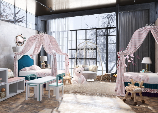 Twin Princesses's bedroom Design Rendering