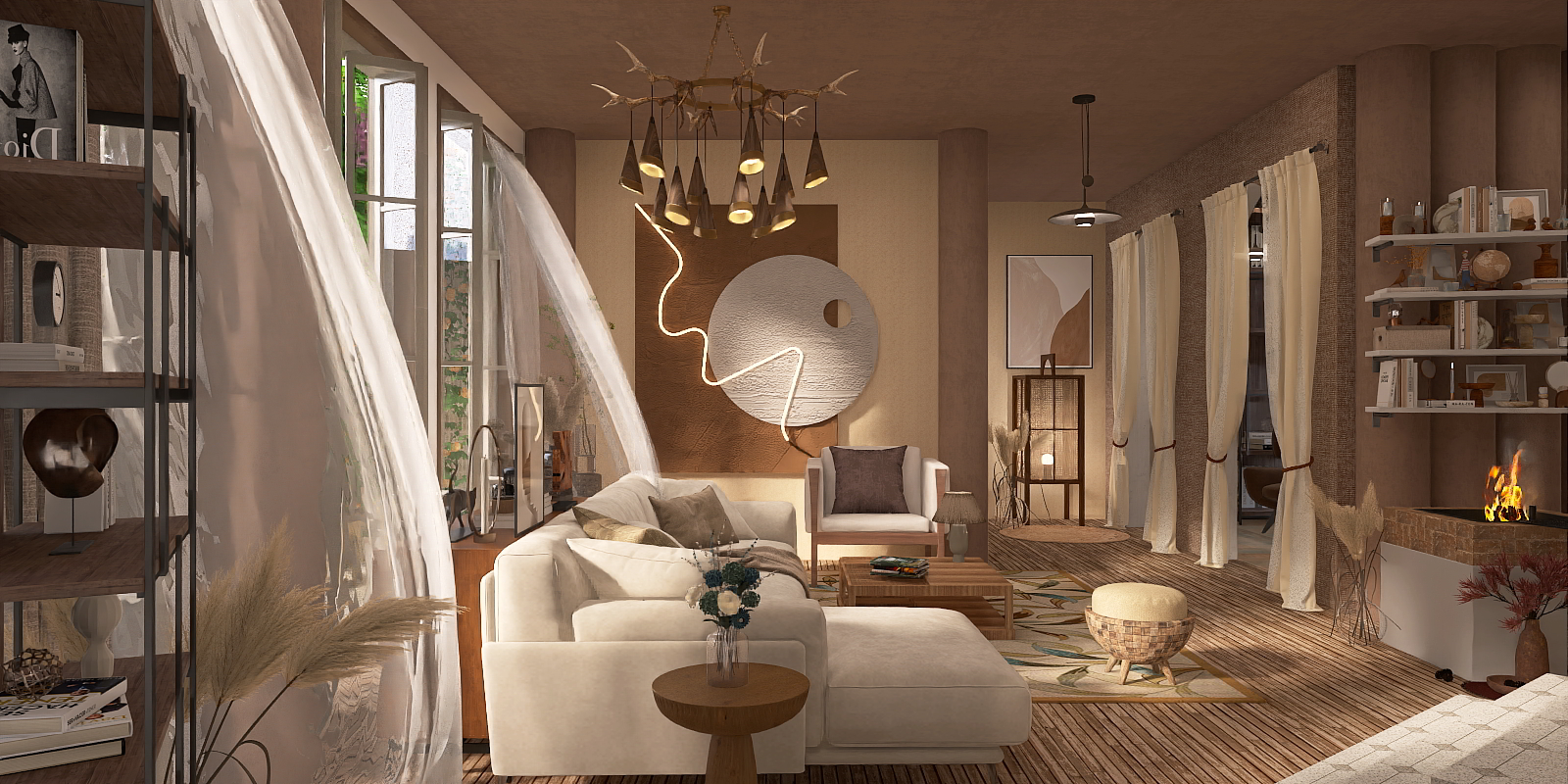 Rustic Chocolate Living Room