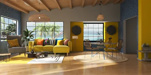 living room and dining table💛💙🧡