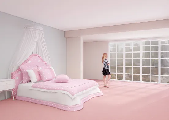 Preppy girl bedroom Design Rendering