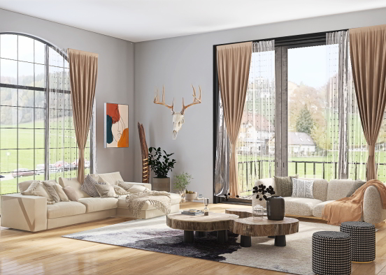Peaceful living room Design Rendering