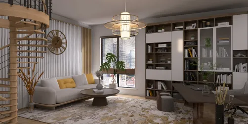 wooden office room