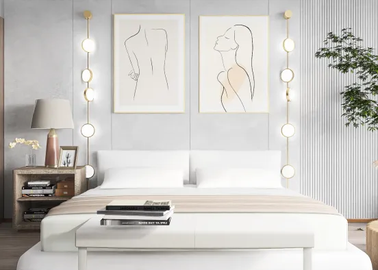 Modern neutral bedroom  Design Rendering