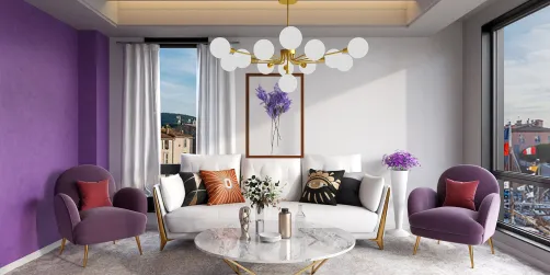 a beautiful purple and white room ✨