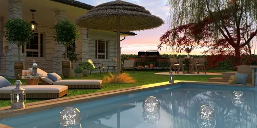 Apéro près de la piscine
