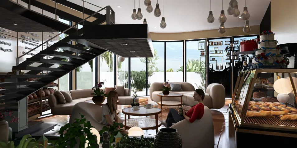 Stylish modern living room featuring comfortable seating arrangements and a cozy atmosphere, designed using Homestyler for optimal interior decor showcasing contemporary design.