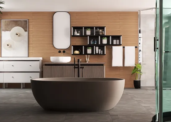 A bathroom  Design Rendering