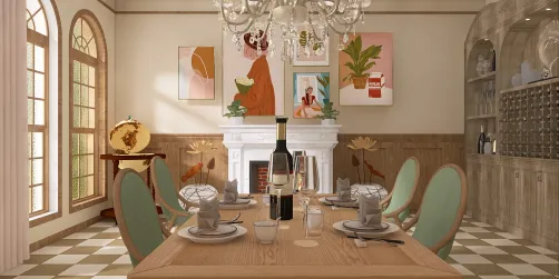 retro style dining room