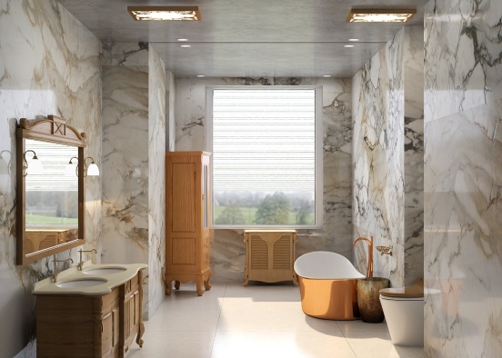 Marbleized Bath Design Rendering