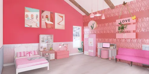 Daughter's dream room
pink room
