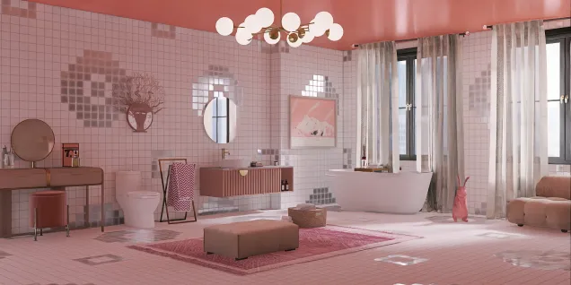 A pink girly bathroom