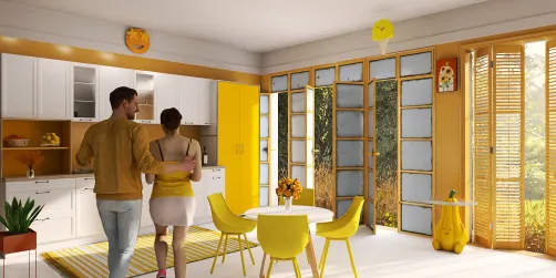 bright n happy yellow kitchen 