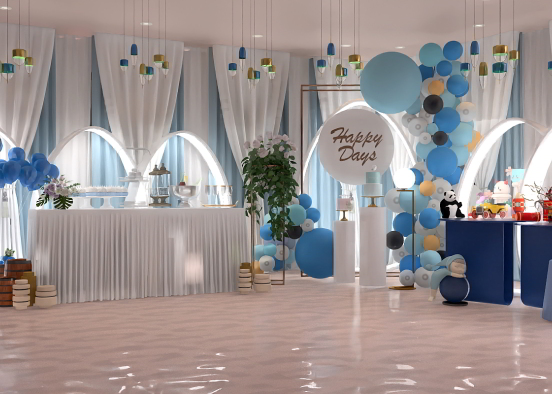 baby birthday party design🧚‍♂️💙 Design Rendering
