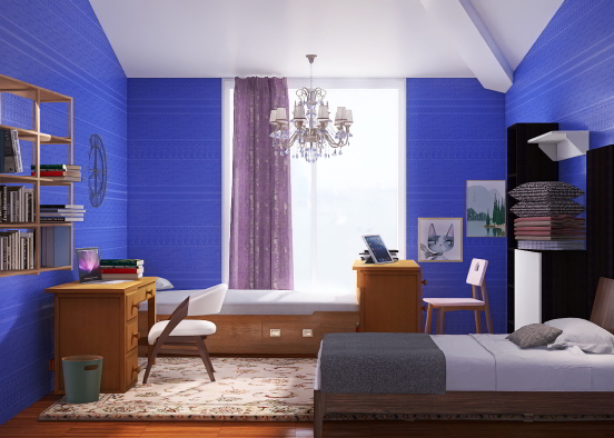 Room of 2 sisters who are students Design Rendering