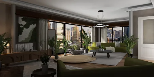 Green and brown room