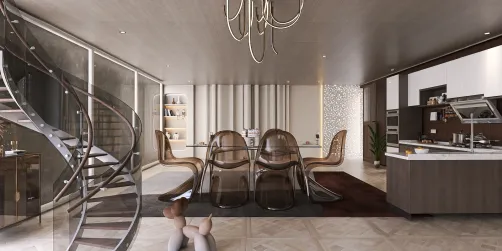 Glass open kitchen🤍