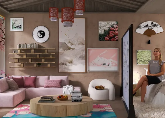 A cherry blossom room Design Rendering