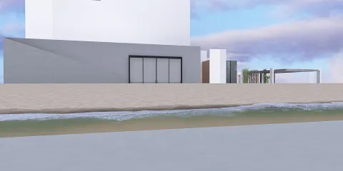 modern beachfront property displayed with realistic 3D rendering, showcasing a contemporary design and open layout, featuring Homestyler's real-time 3D rendering functionality.