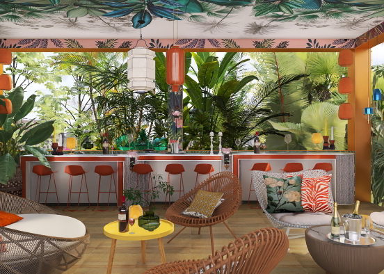 Rainforest lounge Design Rendering