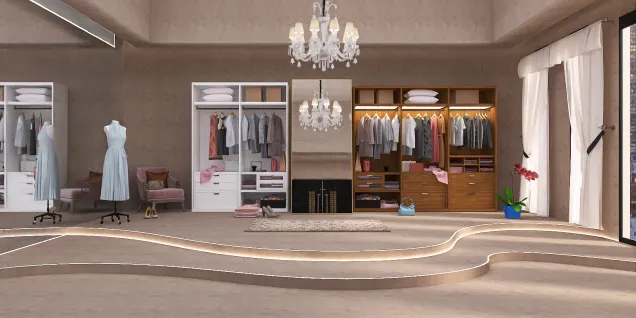 Modern luxury wardrobe room