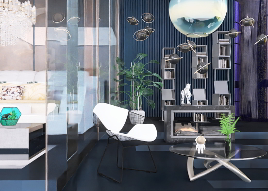 Futuristic living room Design Rendering