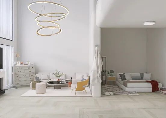 Living room/bedroom  Design Rendering
