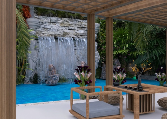 Tropical backyard Design Rendering