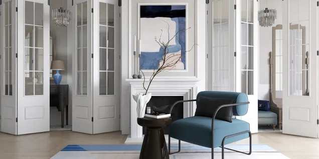 White&Blue Living Room
