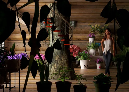 Alone in secret plants room in tree house🏠🌳 Design Rendering