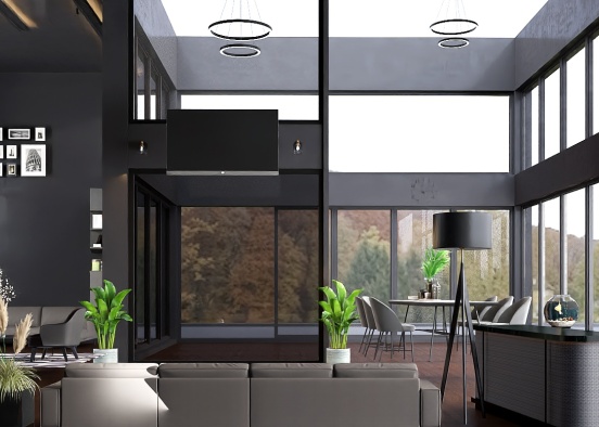 Black Apartment  Design Rendering