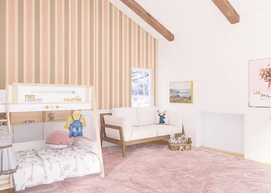 A Girls bedroom
 Design Rendering
