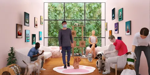 busy vet waiting room design 🌿