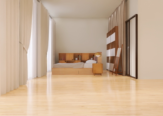 Muji minimal room  Design Rendering