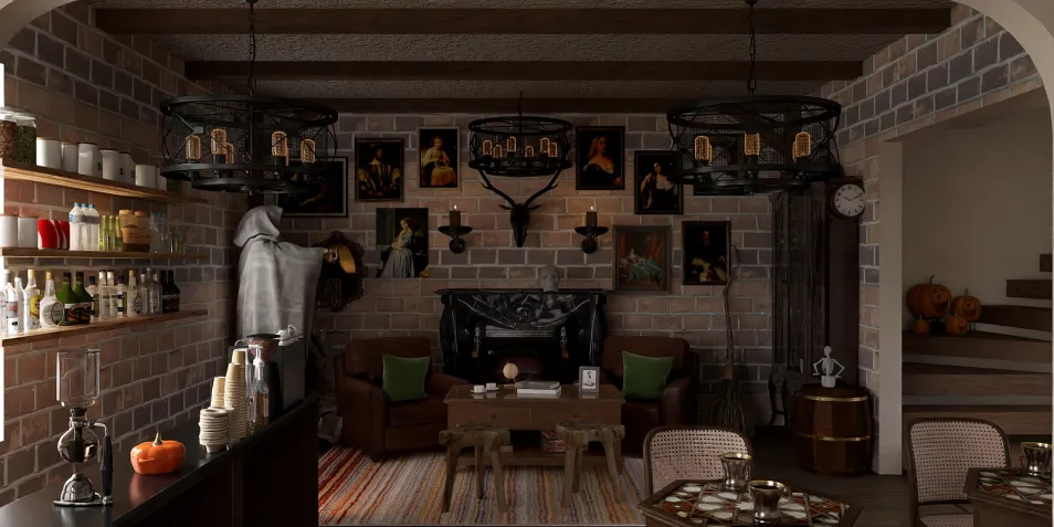 cozy living room showcasing vintage furniture arrangement in rustic style optimized for small spaces using Homestyler's intelligent furniture layout feature