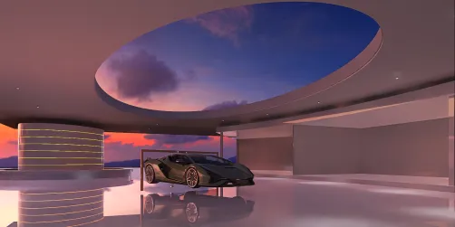 la voiture qui sort du miroir 
