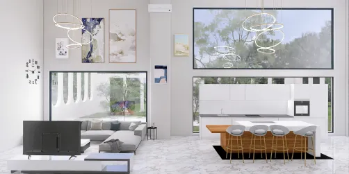 Living room with kitchen